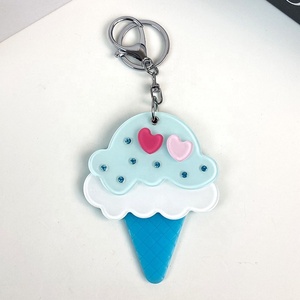 Al por mayor Nuevo Llavero Creativo de Acrílico con Diseño de Helado y Efecto Espejo, Colgante de Dibujos Animados para Llavero y Accesorios de Bolsos DIY - Product Image 3