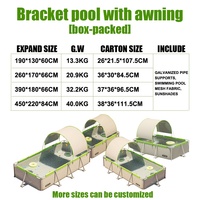 Aufstellbarer Outdoor-Pool Aufblasfreier Schwimmpool für Kinder Sonnenschutz Faltbarer Tragbarer Schwimm- und Planschpool
