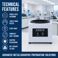 Polisseuse métallographique à disque unique à vitesse variable haute performance JINGJING PG-1, machine de polissage d'échantillons de laboratoire 0,18 kW