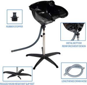 Bac à shampoing moderne de haute qualité en plastique, portable et mobile, avec tuyau d'alimentation en eau, pour usage en entrepôt - Product Image 3