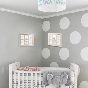 Kit d'empreinte pour bébé nouveau-né avec cadre souvenir créatif de style 5 + 1 12 mois Cadre d'empreinte pour bébé blanc non toxique au toucher propre - Product Image 4