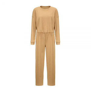 Conjunto de pantalones de punto de Otoño de manga larga de colores sólidos <span class=keywords><strong>Trendyol</strong></span> al por mayor, conjunto de pantalones de punto informales de dos piezas para mujer - Product Image 6