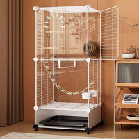 Cage à oiseaux de luxe simple et grande, résistante aux éclaboussures, pour perruches, calopsittes, mynas, agapornis, construction durable en fer et PP