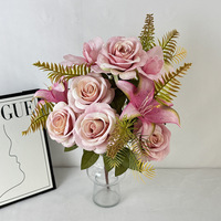 Bouquet de pivoines artificielles YL, cadeaux de mariage, décoration intérieure, salon, style européen, soie, luxe léger, simulées, faites à la main