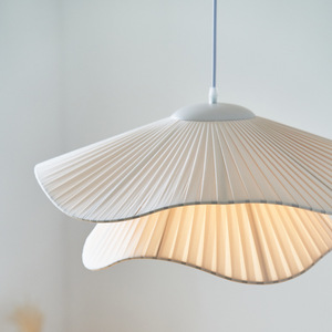 Cream Color Pendant Light 50cm 60cm 80cm E27 <b>Switch</b> Control Round Fabric <b>Lamp</b> For Bedroom Restaurant Homestay Clothing Store - Product Image 4