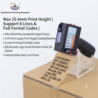 Impresora de inyección de tinta portátil de 8 líneas con soporte para altura de impresión máxima de 25,4 mm, máquina codificadora de formato completo para fecha y lote en cajas industriales