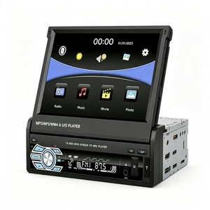 Reproductor MP5 Retráctil Manual de 1 Din y 7 Pulgadas con CarPlay Inalámbrico Universal - Product Image 1