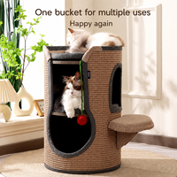 Arbre à chat et griffoir de luxe double couche en sisal avec plateforme de repos et boule suspendue pour chats d'intérieur – Vente en gros