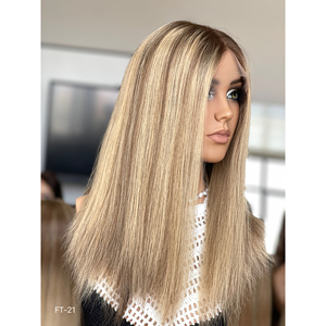 100% cabello humano europeo atractivo transparente para Swiss HD Top peluca larga y recta para mujeres resaltar Kosher judío compatible - Product Image 5