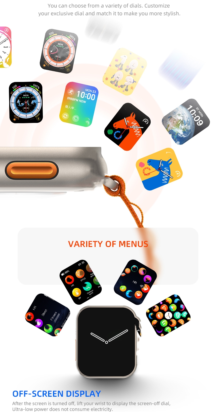 HW8 Ultra Smart watch 8 Wireless charger GS8 reloj inteligente S8 Max N8 H10 Ultra Series 8 With NFC HW8 Ultra smartwatch