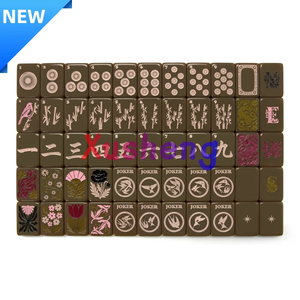 Haus of Tiles 160 Set di Tessere da Mahjong in Acrilico, Colore Taupe Caldo, Incise, di Lusso, Moderne, Portatili, per Intrattenimento e Feste - Product Image 1