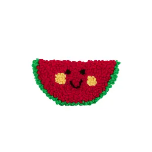 Novo DIY Criativo Bordado Artesanato Impresso Tecido Fruit Punch Needle Coaster Kits Com Ferramentas de Argola para Iniciantes