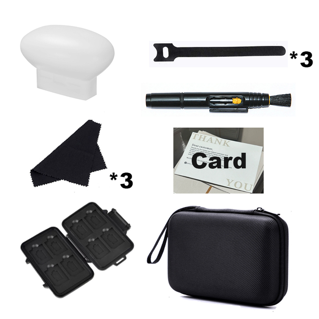 Portable Camera Accessories Reusable Straps Cable Ties Memory Card Wallet Flash Lights Softbox Diffuser Camera Carry Case