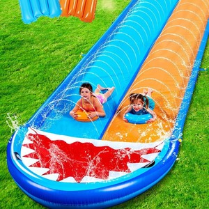 สไลเดอร์น้ำเป่าลมแบบสองเลน ทำจาก PVC สำหรับเด็กเล่นสนุกในสวน - Product Image 4