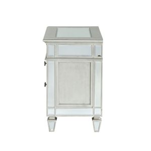 <b>Mirrored</b> Nightstand With Drawers And Decorative Knobs For Bedroom Use - Product Image 5