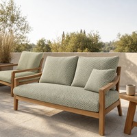 Housse de coussin pour canapé d'extérieur en tissu Olefin Sage 300 g/m² 150 cm, textile d'ameublement pour meubles de patio, anti-UV, hydrofuge