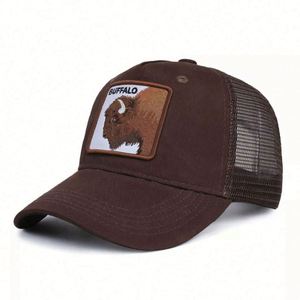 Casquettes de baseball personnalisées avec logo brodé, vente en gros d'usine, casquettes trucker 5 panneaux en maille avec broderie animale - Product Image 6