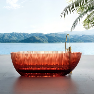 Bañera de Resina Transparente Moderna y Elegante |   Bañera de Hidromasaje Independiente Ecológica con Función de Masaje para un Baño Confortable - Product Image 1