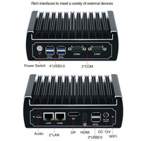 Mini PC Intel Core I3 8130U NUC, 2 LAN, 4 USB, DDR4, HD, DP, WIFI, 3G, 4G, Mini PC de 12v sin Ventilador para Fábrica Inteligente
