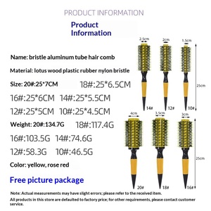 Peigne à rouler en bois massif et aluminium Wanmei avec poils de sanglier et <span class=keywords><strong>boucle</strong></span> interne pour salon de coiffure - Product Image 2