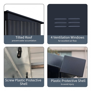 Prix <span class=keywords><strong>de</strong></span> gros, abri <span class=keywords><strong>de</strong></span> rangement pour outils et vélos en acier galvanisé 6*4 pieds, facile à assembler, durable, avec <span class=keywords><strong>toit</strong></span> naturel pour la cour - Product Image 4