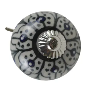 经典旋钮，带彩色装饰陶瓷旋钮，用于家居装饰室内设计和彩色陶瓷旋钮