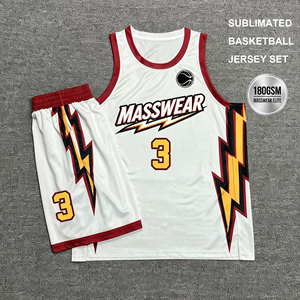 Seragam Basket Tim SMA Elite Boys Youth, Jersey Basket Custom Print, Bahan Bernapas, Cepat Kering, Menyerap Keringat - Product Image 1