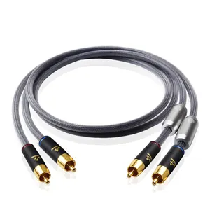 ATAUDIO一对RCA音频电缆2 RCA至2 RCA互连电缆HIFI立体声6N OFC公对公，用于放大器DAC电视