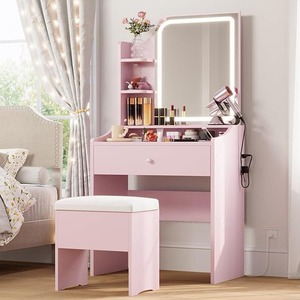 Coiffeuse multifonctionnelle avec rangement Meuble sous-vasque moderne compact Commande en gros Coiffeuse de maquillage à prix réduit - Product Image 4