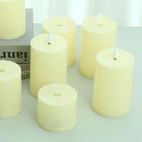 Bougie LED électronique cylindrique pour la décoration de la maison, célébration de mariage, flamme vacillante et sautante