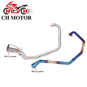 Système d'échappement pour <span class=keywords><strong>moto</strong></span>, échappement en acier, tuyau de liaison avant, connexion 51 mm, silencieux pour Yamaha FZ250 FZS250 <span class=keywords><strong>Fazer</strong></span> 250, acier inoxydable - Product Image 1