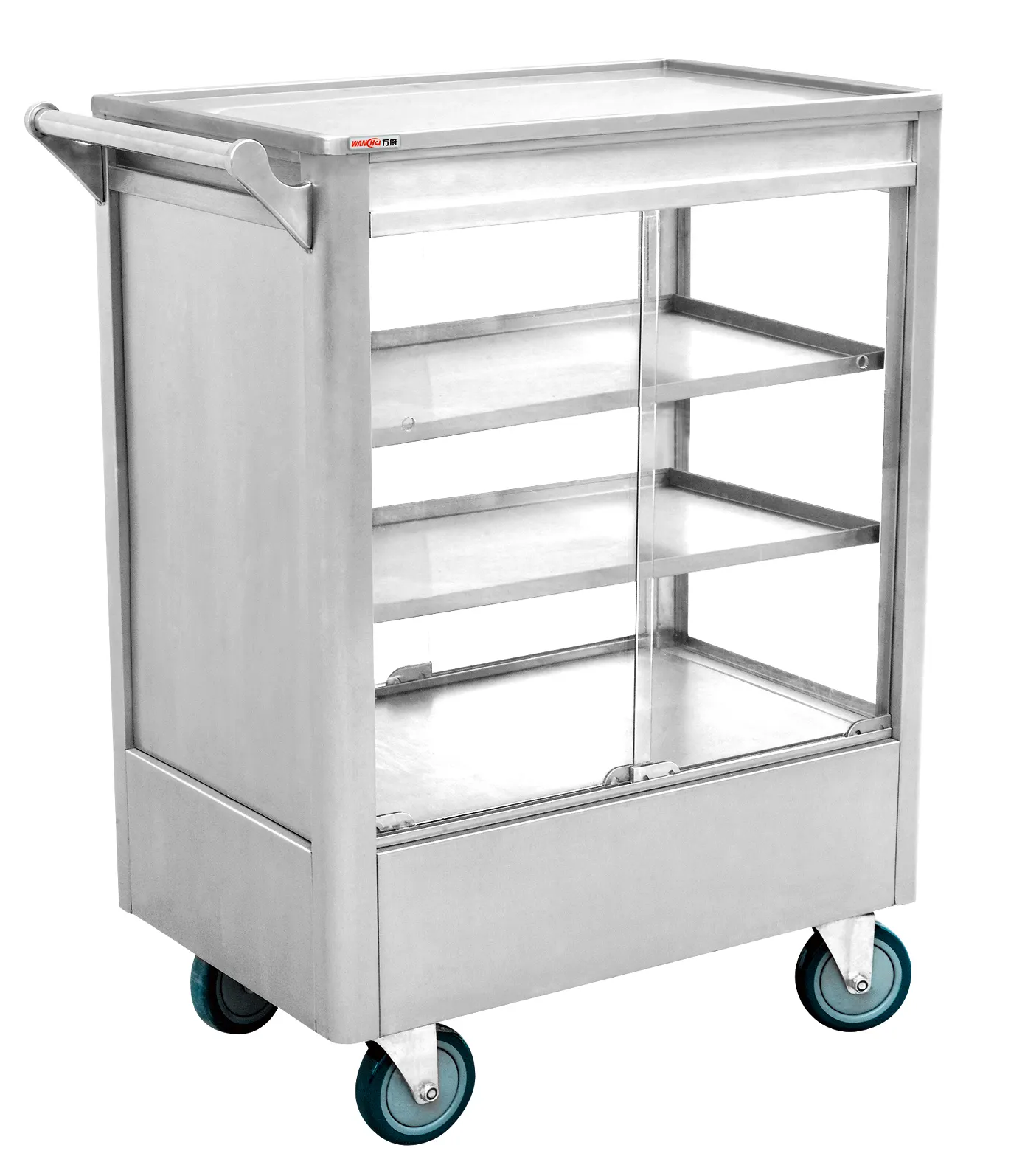 Electric Hotel Restaurant Dessert Food Display Warmer Cart 4 Tiers Stainless Steel Commercial Cake Heated Cart Trolley Factory