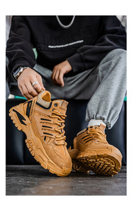 Zapatillas deportivas de diseño para hombre, transpirables, duraderas, a la moda, de alta calidad, informales, con correas para aumentar la altura, estilo para caminar. - Product Image 2