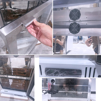 Mini-réfrigérateur de table à double porte avec ventilateur de refroidissement, vitrine réfrigérée pour bières et boissons énergisantes à température unique