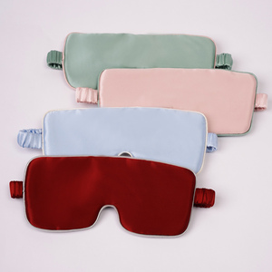 <span class=keywords><strong>Masque</strong></span> de sommeil en soie de mûrier 100% 6A GRADE 22 momme avec logo personnalisé, forme carrée ajustable, lavable et réutilisable, OEM - Product Image 1
