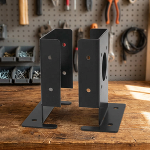 Kit de supports de base réglables robustes pour clôture et poteaux de pergola 4x4 - Construction à un seul côté - Product Image 3