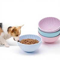 Gamelle anti-étouffement multifonctionnelle pour chats et chiens, compatible avec les animaux à poils longs, à alimentation lente, facile à nettoyer, non-toxique Protection du cou