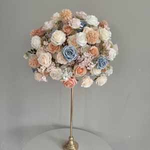 Centros de Mesa con Bolas de Flores Artificiales Blancas y Champán, Arreglos Florales Elegantes para Decoración de Mesa de Boda - Product Image 6