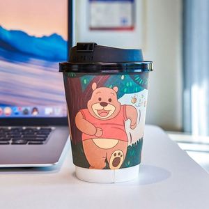 Vasos de Papel Desechables de Doble Pared con Revestimiento Grueso de 12 oz para Café, Leche y Té, con Tapas, para Uso Doméstico y Comercial - Product Image 2