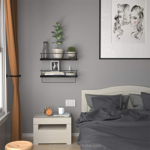 Estante de <span class=keywords><strong>pared</strong></span> oculto para dormitorio, caja <span class=keywords><strong>blanca</strong></span> pintada, flotante, pequeño - Product Image 5