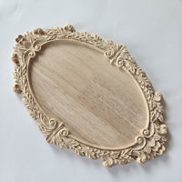 Applique en bois sculptée en forme de rose, ornement rustique en bois, artisanat en bois pour meubles, boîte en bois et décoration murale