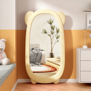 Espejo de piso de oso lindo inastillable de franela, espejo de tocador de longitud completa para habitación de niños, jardín de infantes y decoración del hogar - Product Image 2
