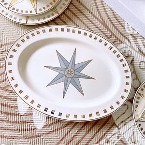 Assiettes à dessert variées en porcelaine à motifs dorés vaisselle en céramique de porcelaine d'os - Product Image 4