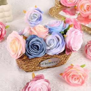 Simulated Rose <b>Head</b> Silk Flower Wedding Decoration Romantic Dreamy <b>Style</b> High Simulation Reusable Home Decor Props - Product Image 2