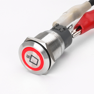 สวิตช์ปุ่มกดไฟ Led โลหะกระแสสูงสำหรับรถยนต์ไฟฟ้าพลังงานใหม่19มม. ความน่าเชื่อถือโลหะแบนปุ่มกดสวิตช์ - Product Image 1