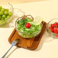 Ensemble de 3 bols à salade et à fruits en verre empilables transparents pour la maison moderne, écologiques, pour la décoration de la cuisine, les fêtes, les bonbons, les collations, la préparation des desserts