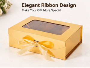 Caja de Cartón Metálica Dorada de Lujo con Ventana Transparente para Cosméticos, Regalos, Alimentos y Regalos con Ventana - Product Image 3