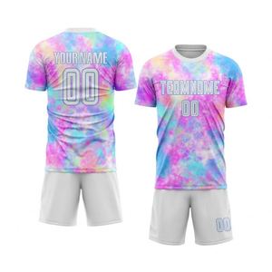 Ensemble de maillot de football Color Splash à manches courtes, respirant, séchage rapide, uniforme d'entraînement et de match, chemise et short pour hommes et jeunes - Product Image 1