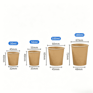 Vasos de Papel Kraft Ecológicos de <span class=keywords><strong>Pared</strong></span> Simple con Logotipo Personalizado Impreso, Vasos de Papel Ecológicos para Bebidas de Café, Té y Otras Bebidas - Product Image 4