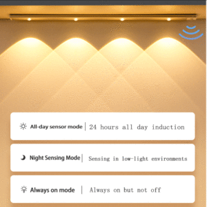 USB <b>LED</b> Night <b>Light</b> <b>Motion</b> <b>Sensor</b> Wireless Lamp for Kitchen Cabinet Bedroom Indoor Rechargeable Staircase Backlight - Product Image 4